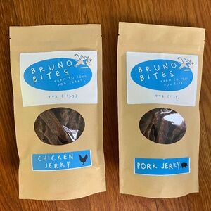 Homemade Pork Jerky & Chicken Jerky Dog Treats Made In USA All Natural 8 oz